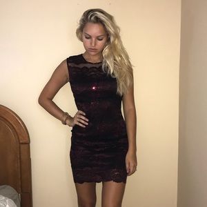 Maroon Lace Dress